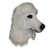 Poodle Headcover Mask Christmas Animal Decorations Toy Latex Cosplay Poodle Mask Party Performance Full Head Prop Halloween MasK balta
