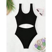Seksualus baltas vientisas maudymosi kostiumas moterims Naujas Atviras Maudymosi Kostiumas 2024 Briaunotas Maudymosi Kostiumas Push Up Monokini Paplūdimio Maudymosi Kostiumas Vasara S juoda