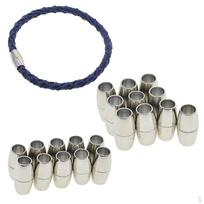 20 rinkinių odinio laido galinis dangtelis/ magnetinis užsegimas (Tinka 5 mm laidui) Papuošalų gamybai Karoliai ir Apyrankės
