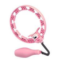 Weighted Fitness Hoop with Counter Adults Weight Loss Fat Burning L rožinė