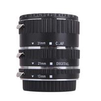 3 vnt. makro prailginimo vamzdelių rinkinys Automatinio fokusavimo žiedas 35mm SLR kameros objektyvo adapteris Canon EF EF-S kameros objektyvo tvirtinimui prailginimo rinkinys juoda