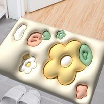 Bathroom Doormat Cartoon Style Home Doormat Thickened Absorbent Anti-slip Doormat Bathroom Foot Mat 40*60cm