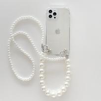 Perlinių apyrankių grandinėlės dėklas su dirželiu Estetiškas prabangus telefono dėklas, skirtas iPhone 17 16 15 14 13 12 11 Pro Max, galinis dangtelis For iPhone 16
