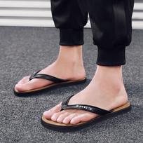 New flip-flops men's trendy outdoor slippers men's summer fashion outer wear men's foot pinching personality Vietnamese sandals beach shoes 39 chaki