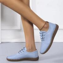 Kedai Moteriški Batai Platforminiai Mokasinai Suvarstomi Odiniai Plokščiapadžiai 2024 Tendencija Pavasaris Laisvalaikio Mamytės Avalynė Mujer Zapatos Chaussure Femme 35 mėlyna