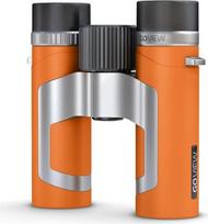 "GoView Zoomr 8x26" maži lengvi žiūronai su 8x priartinimu, magnio korpusu, išmaniojo telefono adapteriu ir priedais "Sunset Orange