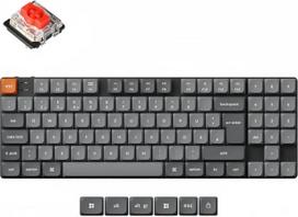 "Keychron K13 Max QMK/VIA" belaidė mechaninė klaviatūra, DE-ISO TKL išdėstymas, "Bluetooth" / 2,4 GHz / laidinė, RGB "karšto" keitimo žemo profilio "Gateron Red" jungiklis, skirtas "Mac Win