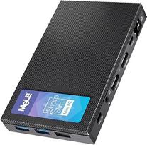 "MeLE Quieter 4C" mini kompiuteris 12-osios kartos N100 kompiuteris be ventiliatoriaus 16GB atminties, 512GB atminties, "Windows 11 Pro", WLAN 2.4/5G, "Full USB-C", "Full 4K Triple View