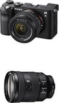 "Sony Alpha 7C" beveidrodis E-Mount pilno kadro skaitmeninis fotoaparatas ILCE-7C (24,2 MP, 7,5 cm (3 colių) jutiklinis ekranas, realaus laiko AF) su 28-60 mm ir 24-105 mm f4 objektyvais - juodas