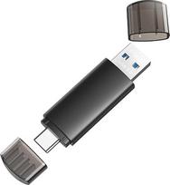1 x USB atmintinė 512GB 3.0 JOIOT PenDrive USB C 3.0 2 in 1 USB C lazdelė mobiliajam telefonui 512GB atminties kortelė "Android" mobiliajam telefonui, kompiuteriui, juoda, didelės spartos duomenų saugykla