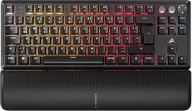 CORSAIR K70 PRO TKL RGB mechaninė laidinė žaidimų klaviatūra - tepami "Hall Effect MGX" reguliuojami jungikliai, vienalaikis SOCD ir greitasis paleidimas, PBT Double-Shot, 8000 Hz, QWERTZ - juoda