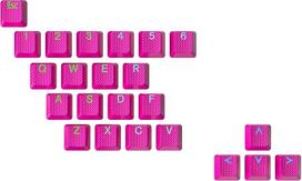 Ranked Rubber Keycap Set | Double Shot Translucent | OEM profilis mechaninei žaidimų klaviatūrai (neoninės rožinės spalvos, 23 klavišai)