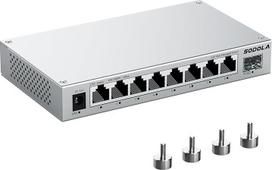 SODOLA 8 prievadų 2,5Gb Web valdomas komutatorius su 10G SFP+, aliumininiu aušinimu ir magnetinėmis kojelėmis - LACP/QoS/VLAN/IGMP valdomas kelių gigabitų komutatorius namų ir profesionaliems tinklams