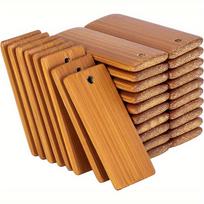 100 vnt. natūralaus medžio ruošinių 45x20mm bambukinės etiketės raktų pakabukų žiedams, graviravimui, nebaigtos etiketės, raktų pakabuko etiketė 100PCS