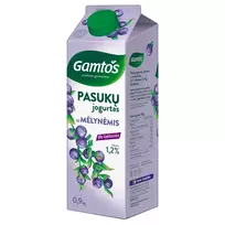 Pasukų jogurtas su mėlynėmis be laktozės GAMTOS, 1,2% rieb., 900 g