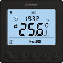 Programuojamas WiFi termostatas GRAND MEYER W390, 16 A, 230V, el. grindų šildymui, su patalpos ir gr