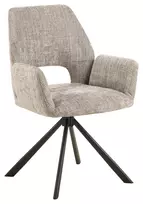 Valgomojo kėdė su porankiu Graham Seat grey Juto 85, Base steel matt black, 2 vnt