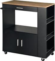 "Kesper" virtuvės vežimėlis, medžiaga: Medžiaga: FSC sertifikuota medienos plaušų plokštė, matmenys: Š: 75 x V: 88 x G: 40 cm, spalva: naur/juoda, 25892 13