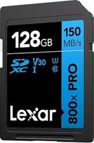 "Lexar" aukštos kokybės 800x PRO SD kortelė 128GB, SDXC UHS-I kortelė, SD3.0 kortelė su iki 150MB/s skaitymo sparta, V30, U3, C10 SD atminties kortelė fotoaparatams / vidutinės klasės DSLR (LSD0800P128G-BNNAA)