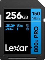 "Lexar" aukštos kokybės 800x PRO SD kortelė 256GB atminties kortelė SDXC UHS-I iki 150MB/s skaitymui, 45MB/s įrašymui, V30/U3/C10 SD, skirta "Point-and-Shoot" fotoaparatams/DSLR fotoaparatams/vidutinio nuotolio HD vaizdo kameroms