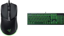 "Razer Cobra" lengva laidinė žaidimų pelė su "Chroma RGB" (plunksninė 57 g) ir "Ornata V3 X" - plokščia membraninė klaviatūra su "Chroma RGB" (tylūs membraniniai jungikliai)
