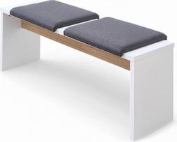 "Stella Trading Memphis" baltos spalvos suoliukas, "Artisan Oak Look", modernus valgomojo suoliukas svetainei ir valgomajam, 130 x 49 x 40 cm (plotis x aukštis x gylis)