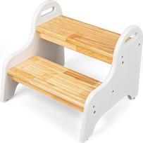 "StrongTek Kids 2 Step Stool", guminis medinis laiptelis vaikams, saugus ir tvirtas, idealiai tinka vonios kambariui, virtuvei, naudojimui namuose, patvarus, neslystantis, vaikų saugumas, kojų taburetė, mažylių laiptelis, lengvai valomas