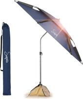 "Sunphio" paplūdimio skėtis, atsparus vėjui, stabilus, paplūdimio skėtis, didelis, mažas, lengvas kelionėms, UV apsauga 50, apsauga nuo saulės paplūdimyje, nešiojamas su žemės smaigaliu