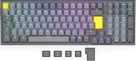 ENDORFY Celeris 1800 DE belaidė klaviatūra su 1800 išdėstymu, QWERTZ, BT, 2,4 GHz, SideTune, geltonos spalvos "Gateron" jungikliais, FR4 viršutine plokštele, užtikrinančia geresnę rašymo patirtį