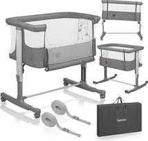 Lionelo Aurora 3-in-1 kūdikio lova iki 9 kg, šoninė lova, lopšys, reguliuojamas čiužinio aukštis ir pasvirimas, 4 ratai su stabdžiais, ergonomiškas čiužinio krepšys