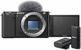 "Sony Alpha ZV-E10" vaizdo dienoraščio kamera su keičiamu objektyvu (pasukamas ekranas, 4K vaizdo įrašas, realaus laiko automatinis fokusavimas) + ECM-W2BT belaidis mikrofonas su "Bluetooth