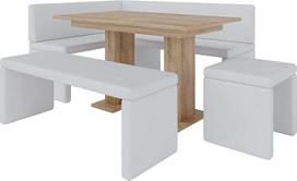 FURNISTAR "Akiko" kampinis suolas su stalu ir suolais - kampinis suolų komplektas jūsų valgomajam, virtuvei, moderniai, svetainės zonai, valgomojo kampeliui. Puikiai tinka virtuvei, biurui ir priimamajam. Tvirtas atlikimas