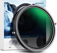 NEEWER 2 in 1 49 mm kintamas ND filtras ND2-ND32 ir CPL (žiedinis poliarizacinis filtras) Nr. X Cross kintamas pilkas filtras HD optinis stiklas 30 sluoksnių nano danga atsparus vandeniui atsparus įbrėžimams