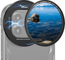 NEEWER 67 mm magnetinių CPL filtrų rinkinys, žiedinis poliarizacinis filtras HD, su magnetinio poliarizacinio filtro adapteriu, suderinamas su "iPhone 16 Pro/16 Pro Max Phone Cage Video Rig" (PA073/PA074)