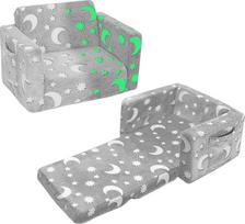 SLIGUY Mažylių sofa, išskleidžiama vaikiška sofos kėdė, išskleidžiama sofa, išskleidžiama sofa, tamsoje šviečianti sofos kėdė berniukams ir mergaitėms