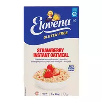 Greitai paruošiama avižinė košė su braškėmis, be glitimo, ELOVENA, 5x40g