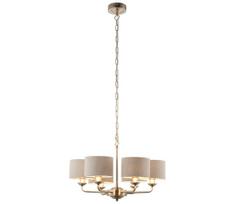 Endon 99151 - Liustra ant grandinės HIGHCLERE 6xE14/28W/230V pilka/matinis chromas