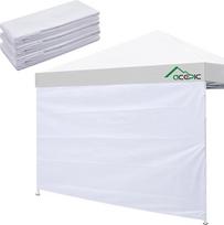 "Acepic" pavėsinės šoniniai skydai, 3 m x 3 m, 210D Oksfordo audinys, atsparus vėjui ir lietui, privatumas 3 x 3 m, pavėsinės palapinė vakarėliams, lauke, stovyklavimui, 3 dalių pavėsinės šoniniai skydai (balti)