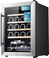 "Cecotec Bolero GrandSommelier 2050 Inox" kompresorinis gėrimų šaldytuvas su 24 buteliais, reguliuojama temperatūra nuo 5 iki 18 °C, didelio našumo, tyliai veikiantis ir be vibracijos