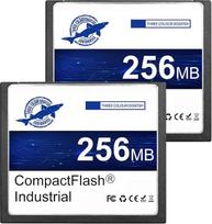 "Dogfish" 2 pakuotės 256MB "Compact Flash" atminties kortelė Didelio našumo pramoninė CF I tipo kortelė FAT16, skirta pramoninei įrangai ir senoviniams skaitmeniniams fotoaparatams