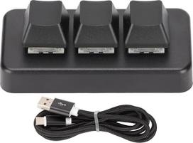 "Elprico" programuojama 3 mygtukų klaviatūra USB makro klaviatūra su RGB apšvietimu, skirta kompiuteriui (juoda)