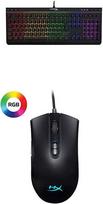 "HyperX" HX-KB5ME2-DE "Alloy Core" RGB membraninė žaidimų klaviatūra (Qwertz vokiškas išdėstymas) juoda + "Pulsefire Core" RGB žaidimų pelė juoda