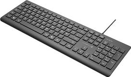 "Lacerto®" rusų-vokiečių multimedijos klaviatūra, USB, atspari purslams, rusų-vokiečių laidinė USB multimedijos klaviatūra, pritaikyta ukrainiečių kalbai, LUCER-DR514