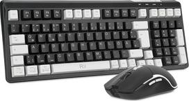 "Rii" belaidė žaidimų pelė ir klaviatūra, ergonomiška klaviatūra su pele, vokiškas QWERTZ išdėstymas, žaidimų rinkinys, skirtas kompiuteriui / nešiojamajam kompiuteriui / "Xbox" / PS4
