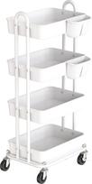 "Simple Houseware" sunkiųjų 4 pakopų vežimėlis - baltas