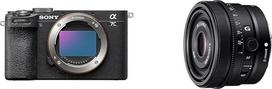 "Sony Alpha 7C II" beveidrodis viso kadro fotoaparatas su SEL40F25G (kompaktiškas, 33 MP, realaus laiko automatinis fokusavimas, 10 BPS, 4K vaizdo įrašas, pasukamas LCD jutiklinis ekranas), juodas