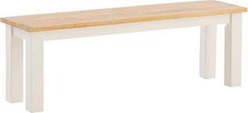 "Woodkings Capera" suolas 133 x 45 x 35 cm Medžio masyvo baltas rudas medinis suolas virtuvei, valgomajam Erdvę taupantis tvirtas kaimiškas