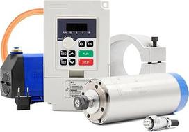 1,5 kW ER16 wassergekühlte Spindel 80 x 220 mm 0,01 mm Präzision & 1,5 kW Frequenzumrichter & Halterung & 75 W Pumpe(380v)