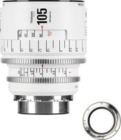 7artisans 105mm T2.1 Infinte serijos profesionalus rankinis viso kadro kino objektyvas, suderinamas su PL bajonetu, skirtas fotografijai ir filmų gamybai - baltas