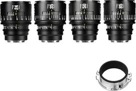 7artisans 24/35/50/85mm T2.1 Infinte serijos profesionalus rankinis viso kadro kino objektyvas, suderinamas su EF bajonetu, skirtas fotografijai ir filmų gamybai, juodas